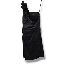 B Darlin Black One Shoulder Flower Detail Formal Cocktail Party Dress Size 1/2