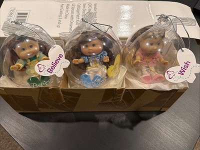 Vintage 3 Cabbage Patch Kids  Lil Sprouts  With Ornament