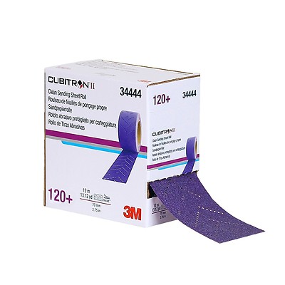 3M 34444 Cubitron II Hookit Clean Sanding Sheet Roll, 120+ grade, 70 mm x 12 m,