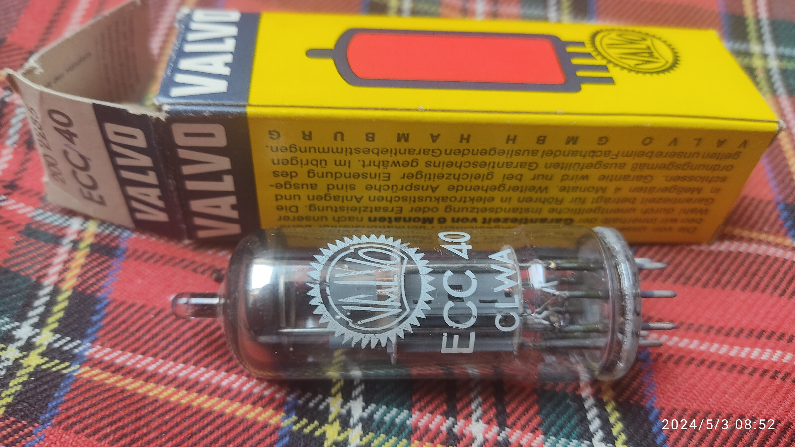 Tube ECC40 Valvo lampe amplificateur hifi double triode rimlock pièce neuve