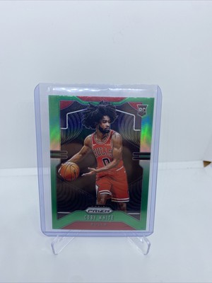 Coby White 2019-20 Panini Prizm Green Prizm Rookie RC #253 Chicago Bulls 