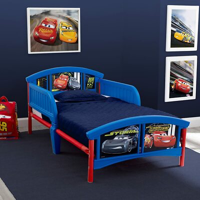 Plastic Toddler Bed Cars Lightning McQueen Storm Boys Toddlers Kids  Furniture