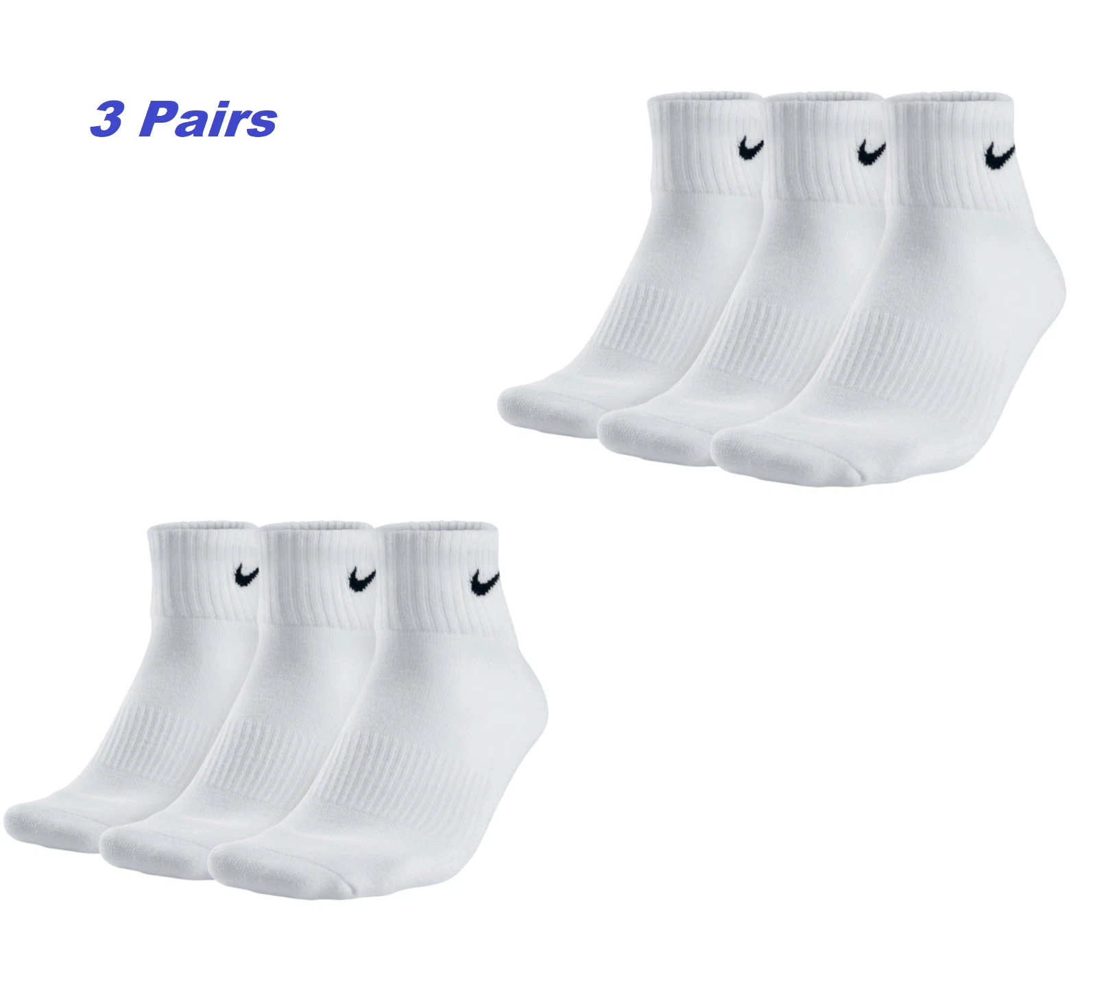 NIKE SOCKS Mens Women 3 Pairs 6 Pairs Lightweight Crew Ankle Cotton Socks Sports - Picture 23 of 37