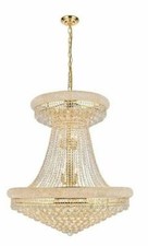 Crystal Chandelier 28 Light Fixture Large Gold Foyer Living or Dining Room 45
