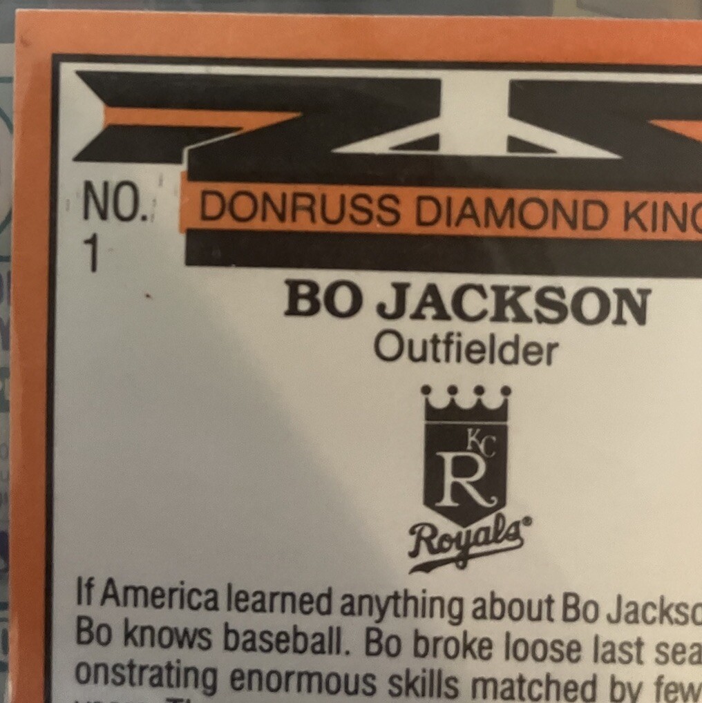 Bo Jackson Diamond Kings Card 1 Of The Rarest Cards And The Best Cards