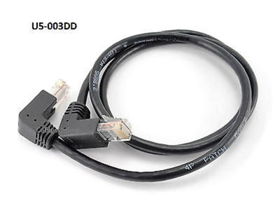 3ft CAT5e RJ45 90 Degree Down to Down UTP Ethernet LAN Cable, U5-003DD