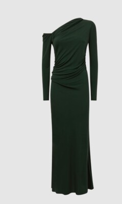 Reiss Bnwt Emerald Green Delphine Maxi Dress Off Shoulder Cut Out Size 8  RRP 298 | eBay UK