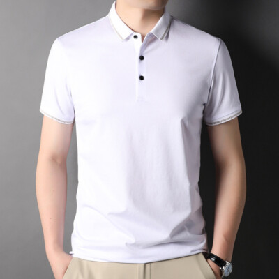 ZONBAILON Men's Summer Leisure Business Outdoor Solid Short Sleeve Polo Shirt