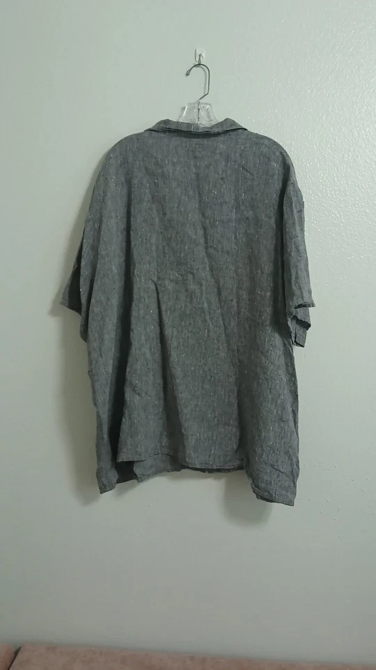 Camisa abotonada lino hombre talla 2X Foto 3 de 4