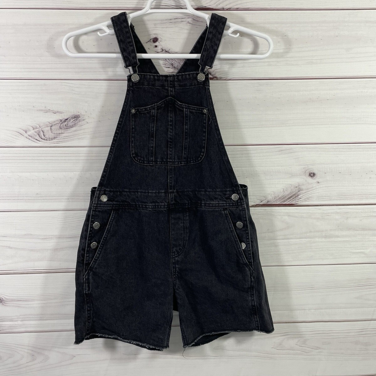Old Navy Denim Short Bib Overalls Jean Shorts Womens Size XS Faded