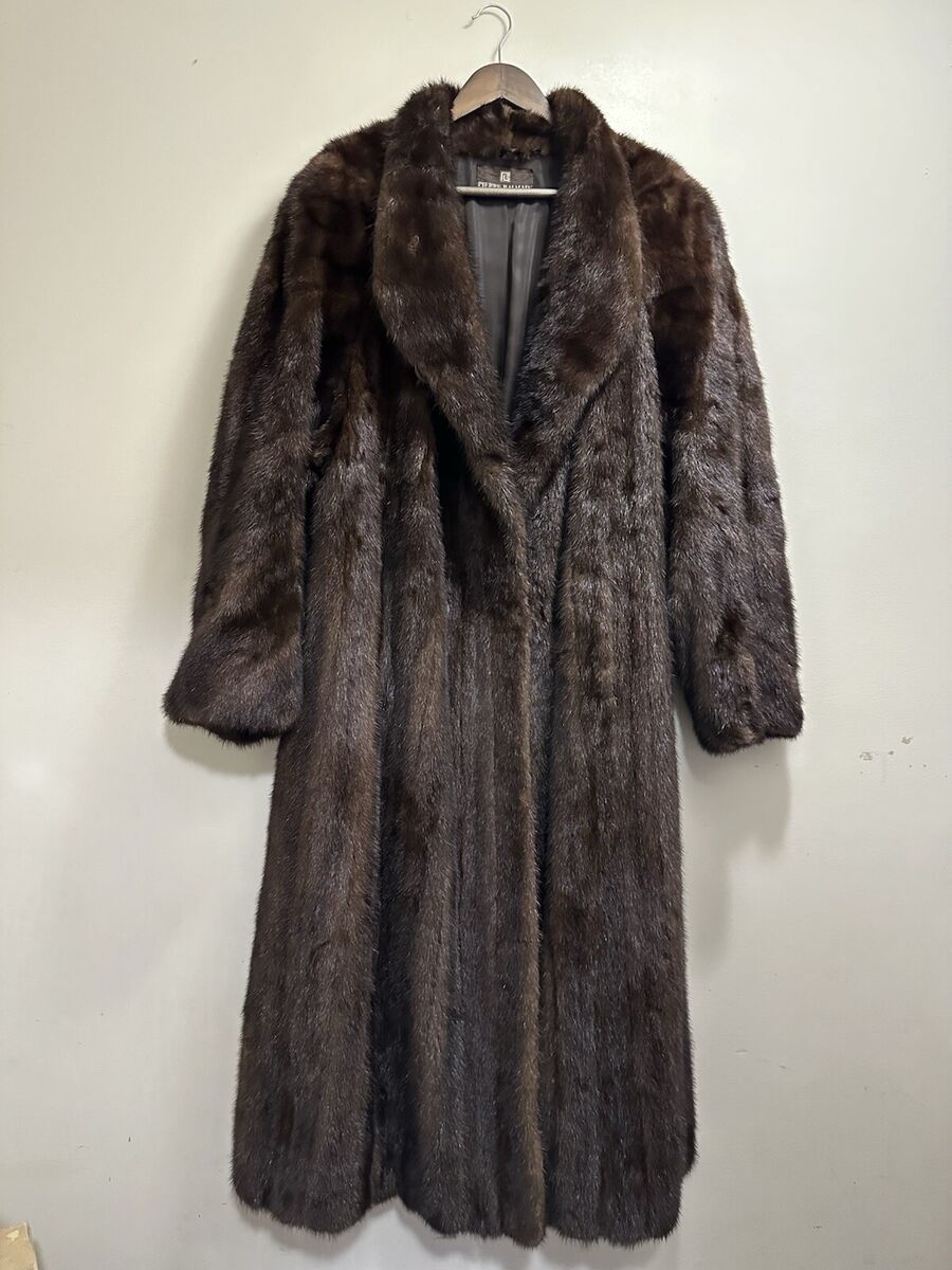 Vintage Pierre Balmain MINK Fur Coat Dark Brown Women's Size Vintage Pierre Balmain MINK Fur Coat Dark Brown Women's Size