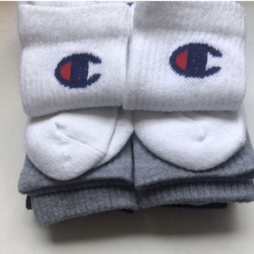 New Women Socks Champion Pack Of 6 Pairs White,Black & Gray Crew Socks Athletic - Picture 11 of 11