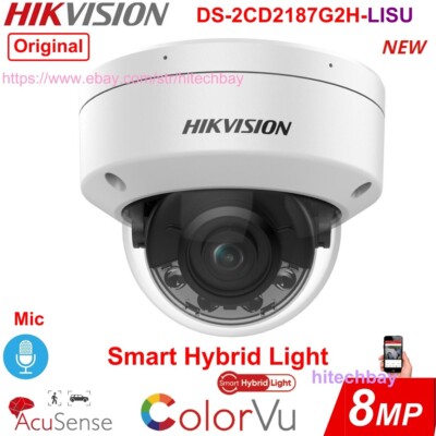 Hikvision DS-2CD2187G2H-LISU 8MP ColorVu AcuSense Camera PoE Smart-Hybrid-Light