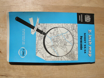 ORDNANCE SURVEY folded map sht SS64 PARRACOMBE DEVONSHIRE 1964 lovely condition