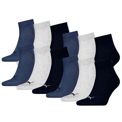 Puma Unisex Quarter Socken kurz Baumwolle 6 9 12 15 18 Paar für Damen und Herren