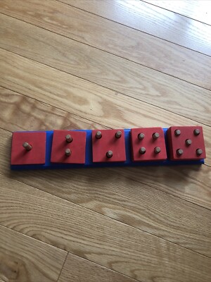 Counting Squares Creative Playthings Learning Toy # 1 - 5 Wooden Base with Foam