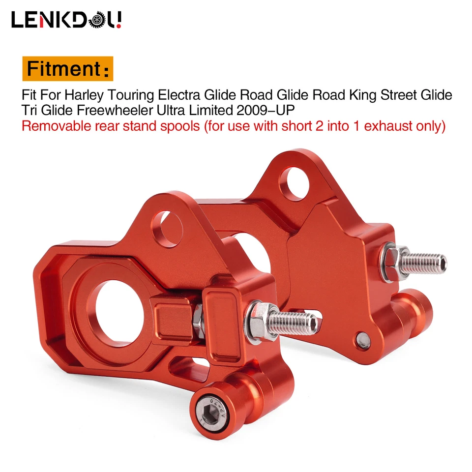 Motorcycle Rear Axle Adjuster Kit For Harley Street Glide Road King FLHR 2009-UP - Image 3 of 4