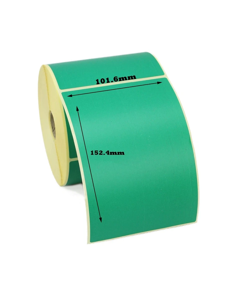 CDM LABELS 101,6 x 152,4 mm Grün Thermotransfer/Seidglanz Etiketten - Dauerwelle Kleber.