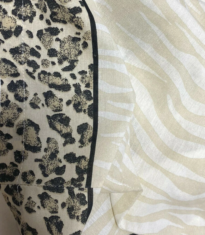 2 fundas de almohada de lujo vintage años 80 Fieldcrest animal print beige tostado percal Foto 4 de 4