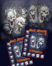 Screamer Skull Stencil Full Set 10 pieces - Reusable Airbrush Stencil Art Tool