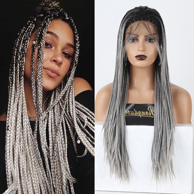 braided wigs grey