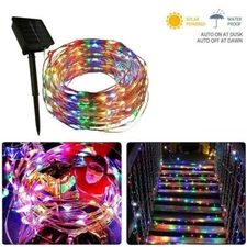 100 LEDs Solar powered Operated Mini LED Copper Wire String lights