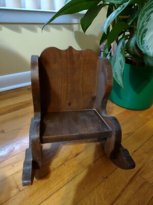 Toy Rocking Chair for Dolls, Bears or Nursery Decoration, Solid Wood, Heart