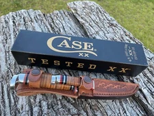 CASE XX *a 2023 TWO KNIFE SET TWIN FINN W/LEATHER SHEATH KNIFE KNIVES