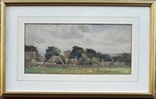 William Augustus Rixon (1858-1948) : Turkdean Church, signed watercolour