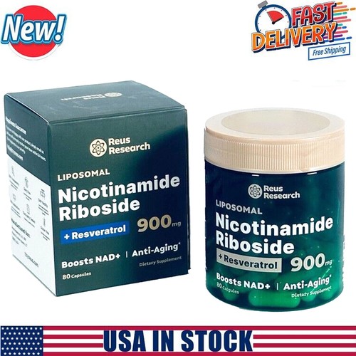 Reus Research Liposomal NAD Supplement Nicotinamide Riboside Resveratrol 80 Ct