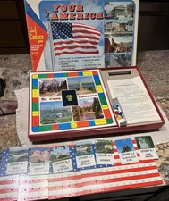 Vintage 1970 Know Your America Family Board Game By Cadaco Bicentennial