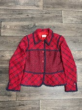 elegance paris jacket blazer women silk red sz12