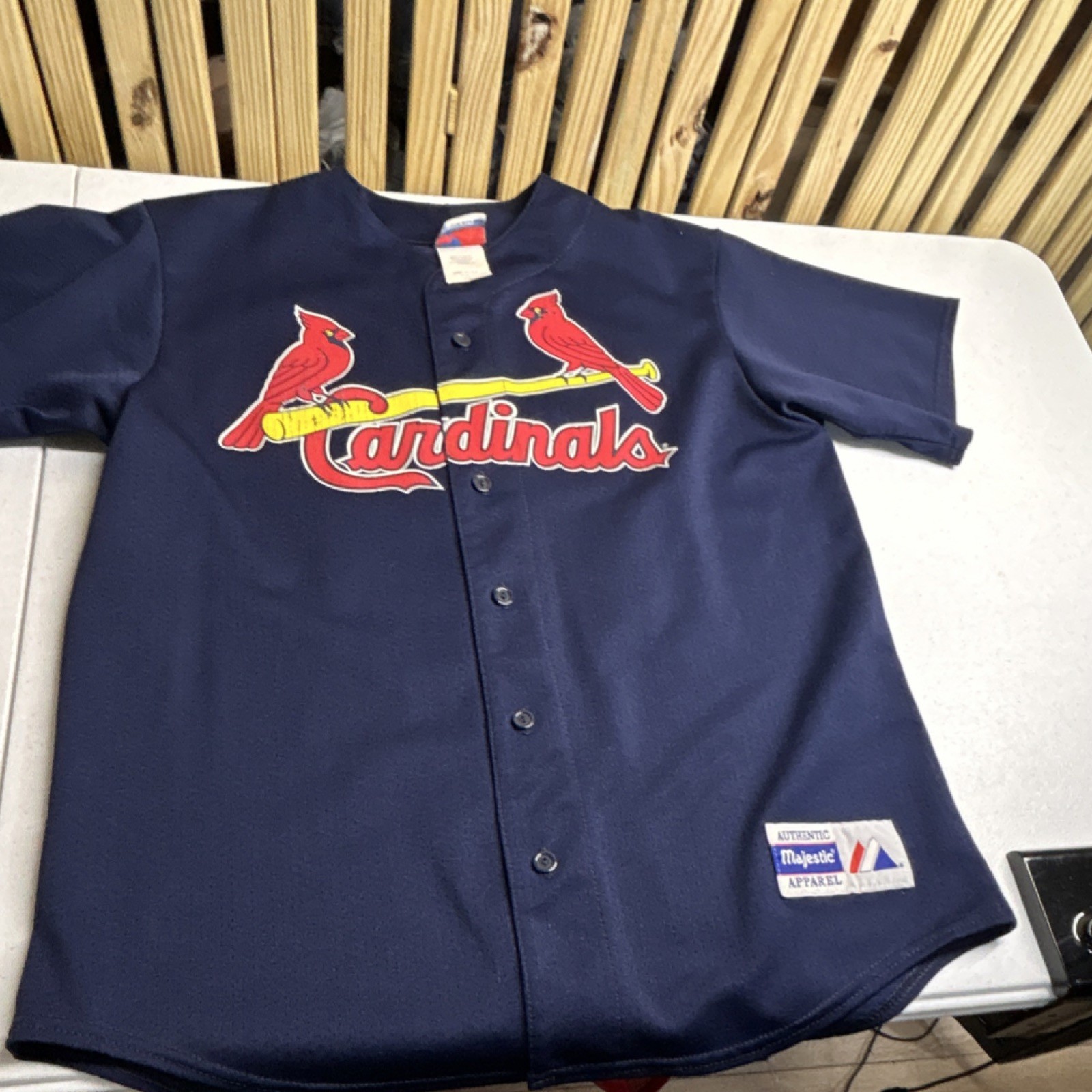 Majestic St. Louis Cardinals Mark McGwire Navy Jersey MLB Baseball Size L