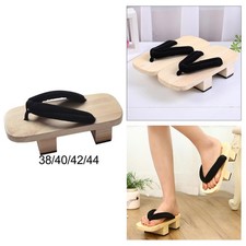 Japanese Wooden Clogs Shoes Classic Anti Slip Lightweight Slippers for Cosplay