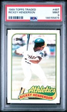 1989 HOF Rickey Henderson (Topps Traded Baseball #48T) PSA 9 MINT!!