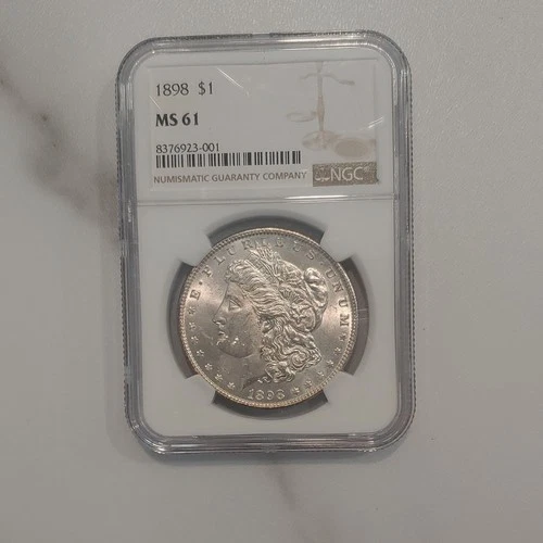 1898  Morgan Silver Dollar NGC MS61 Frosty