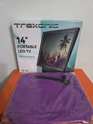 Trexonic Purple 14'' Portable LED TV TRX-14D With Carrying Bag