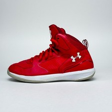 Kids Under Armour Hi Top Basketball Sneakers Red Youth 2.5Y