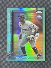 YOFFRY SOLANO AQUA REFRACTOR /75 2025 TOPPS PRO DEBUT CHROME CARD #PDC-26