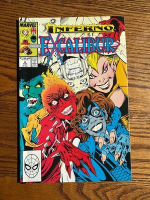 Excalibur #6 Marvel INFERNO Alan Davis 1989 Direct Edition