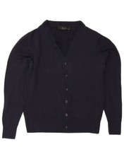 Zara maglione cardigan uomo medio blu navy lana NG04