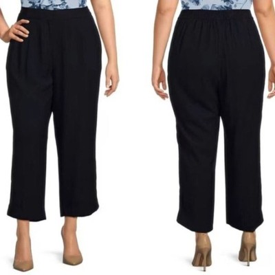 Calvin Klein High Rise Pleated Smocked Waist Straight Crop Pant Twilight S NWT