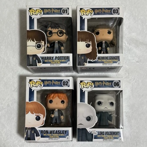 Harry Potter Funko Pop Collection: Harry, Ron, Hermione, and Voldemort