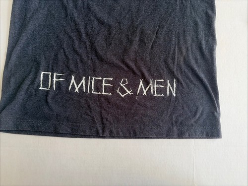 Of Mice Men Shirt Mens Medium Black Gray Bones Exposed Band Tee 3/4 Sleeve Rock - Picture 7 of 7