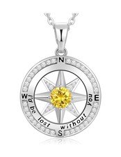 Peeshow Gifts for Women Wife-Compass Birthstone Necklace Gift for Wife Birthd...