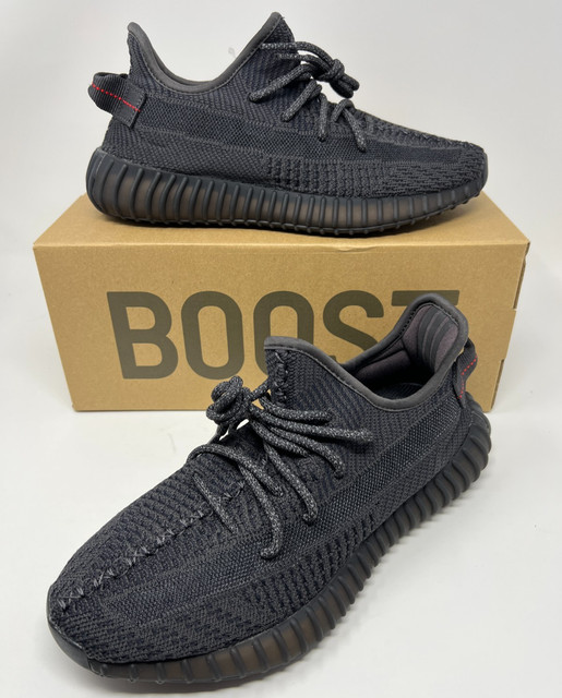 Size 7.5 adidas Yeezy Boost 350 V2 Black Non-Reflective Kanye West Shoes FU9006