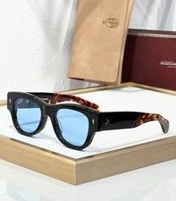 JACQUES MARIE MAGE Chelsea Black Tortoise Sunglasses Blue Lens 51-21-146