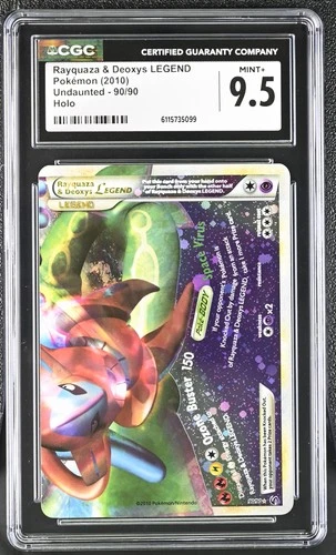 CGC 9.5 MINT+ Rayquaza & Deoxys LEGEND Undaunted Bottom 90/90 Holo Pokemon Card