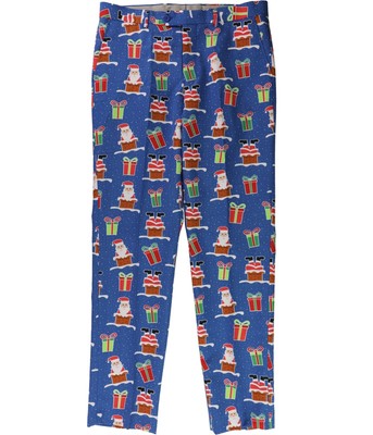 OppoSuits Mens Giftmas Eve Costum Pants, Blue, 42