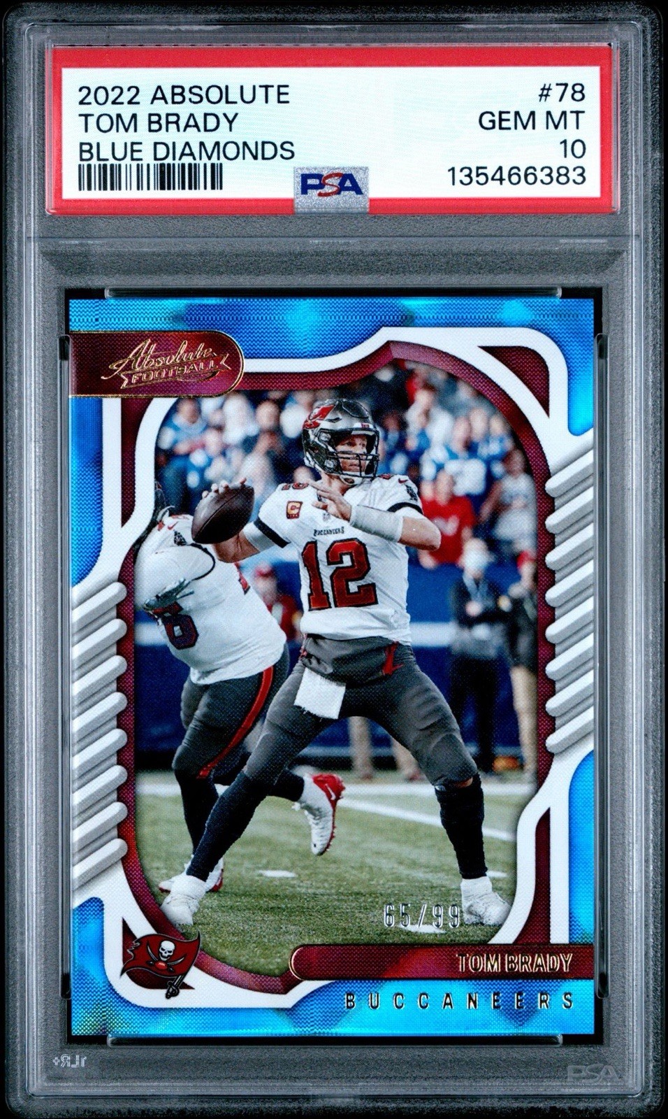 2022 Panini Absolute Tom Brady #78 Blue Diamonds /99 PSA 10 Pop 5!